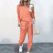 Load image into Gallery viewer, Solid Color Long Sleeve Casual Look Set