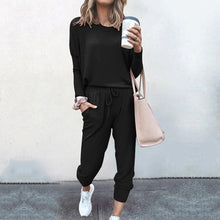 Load image into Gallery viewer, Solid Color Long Sleeve Casual Look Set