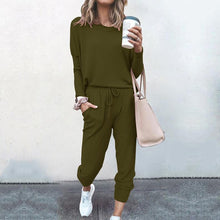 Load image into Gallery viewer, Solid Color Long Sleeve Casual Look Set