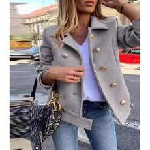 Load image into Gallery viewer, Double-Breasted Short Woolen Coat