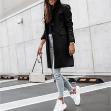 Load image into Gallery viewer, Simple Long-Sleeved Button Woolen Coat