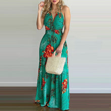 Load image into Gallery viewer, Floral Printed Backless Maxi Dress
