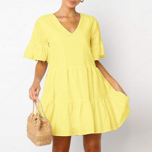 Load image into Gallery viewer, Elegant V-Neck Casual Mini Dress