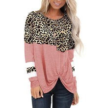 Load image into Gallery viewer, Leopard Print Round Neck Long Sleeve Top