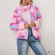 Load image into Gallery viewer, Tie-dye Printed Double-sided Plush Loose Casual Jacket Coat