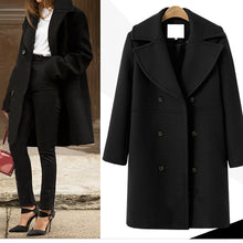 Load image into Gallery viewer, Elegant Lapel Long Sleeve Woolen Coat