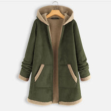 Load image into Gallery viewer, Plush hooded print coat