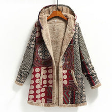 Load image into Gallery viewer, Printed Hooded Coat