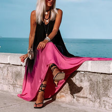Load image into Gallery viewer, Gradient Color V-Neck Maxi Dress