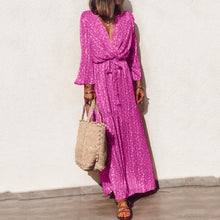 Load image into Gallery viewer, V-Neck Printed Casual Maxi Dress