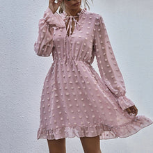 Load image into Gallery viewer, Elegant V-Neck Ruffle Mini Dress