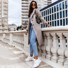 Load image into Gallery viewer, Lapel Long Sleeve Woolen Coat