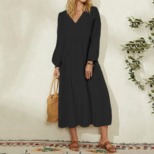 Load image into Gallery viewer, Casual V-Neck Loose Fit Vacation Maxi Dress