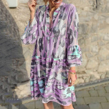 Load image into Gallery viewer, Boho Style Leopard Printed Mini Dress