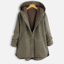 Load image into Gallery viewer, Solid Color Button Hooded Coat