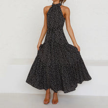 Load image into Gallery viewer, Sexy Halter Polk Dot Printed Maxi Dress