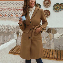 Load image into Gallery viewer, Autumn And Winter Slim Woolen Coat