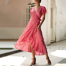 Load image into Gallery viewer, V-Neck Print Maxi Dress