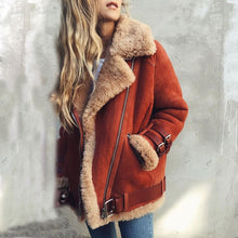 Load image into Gallery viewer, Lapel Lamb Wool Coat
