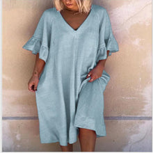 Load image into Gallery viewer, V Neck Half Sleeve Casual Dress