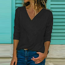 Load image into Gallery viewer, Slim Fit V-neck Long Sleeve T-shirt
