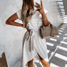 Load image into Gallery viewer, Striped Print Irregular Dress