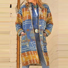 Load image into Gallery viewer, Printed Casual Long-Sleeved Woolen Coat