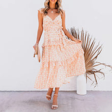 Load image into Gallery viewer, Elegant V-Neck High Waist Maxi Dress