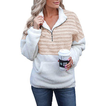 Load image into Gallery viewer, V-Neck Zipper Long Sleeve Warm Sweater Tops