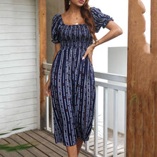 Load image into Gallery viewer, Square Neck Printed Puff Sleeve Maxi Dress