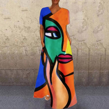 Load image into Gallery viewer, Abstract Print Maxi Dress