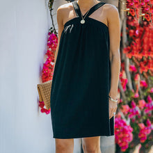 Load image into Gallery viewer, Solid Color Off-The-Shoulder Mini Dress