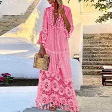 Load image into Gallery viewer, Bohemia Style Tassel Vacation Maxi Dress