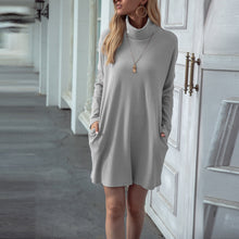Load image into Gallery viewer, Solid Color Turtleneck Waffle Dress Top