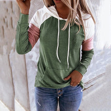 Load image into Gallery viewer, Stitching Color Hooded Sweatshirt