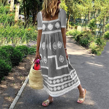 Load image into Gallery viewer, Bohemia Style Short Sleeve Maxi Dress
