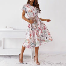 Load image into Gallery viewer, Elegant V Neck Printed Maxi Dress