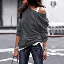 Load image into Gallery viewer, Solid Color Round Neck Long Sleeve Top