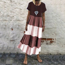 Load image into Gallery viewer, Round Neck Stitching Color Dress