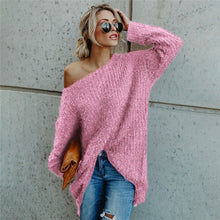Load image into Gallery viewer, One Shoulder Long Sleeves Loose Sweater