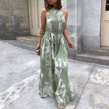 Load image into Gallery viewer, Tie-Dye Printed A-Line Sleeveless Maxi Dress