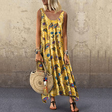 Load image into Gallery viewer, Round Neck Floarl Printed Sleeveless Dress