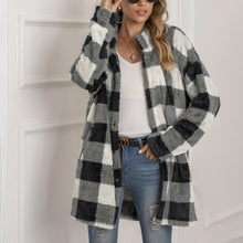 Load image into Gallery viewer, Contrast Plaid Long Cardigan