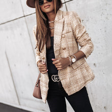 Load image into Gallery viewer, Classic Long Sleeved Plaid blazer Coat