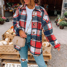 Load image into Gallery viewer, Women's Loose Plaid Shirt Cardigan Coat