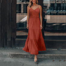 Load image into Gallery viewer, Patchwork Lace Sling Maxi Dress