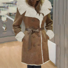 Load image into Gallery viewer, Long Sleeve Lapel Long Plush Coat