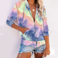 Load image into Gallery viewer, Tie-dye Zipper Hoodie