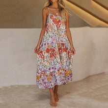Load image into Gallery viewer, Vacation Sleeveless Floarl Printed Maxi Dress