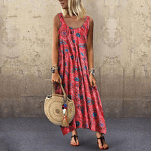 Load image into Gallery viewer, Round Neck Floarl Printed Sleeveless Dress